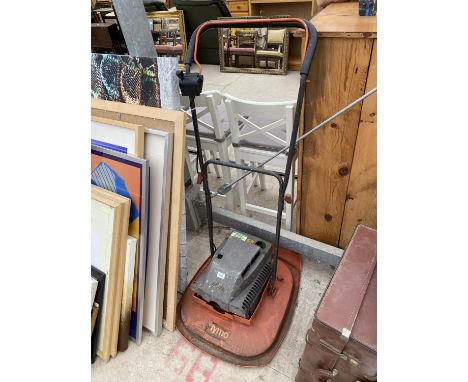 A FLYMO PETROL ENGINE LAWN MOWER 