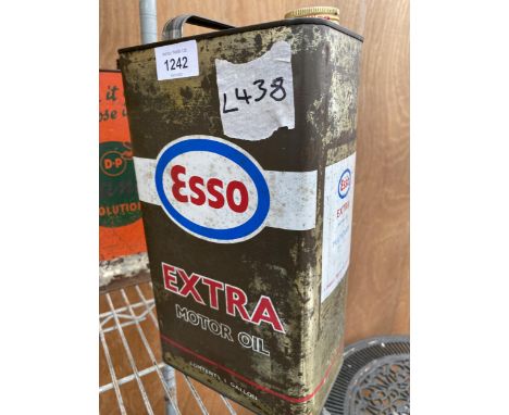 FOUR VINTAGE OIL AND PARAFIN CANS TO INCLUDE 'ESSO' AND 'MONITOR' 