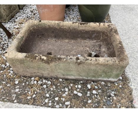 A STONE TROUGH 75CM X 44CM 