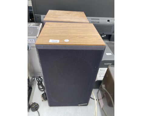 A PAIR OF WOODEN CASED HITACHI SPEAKERS 