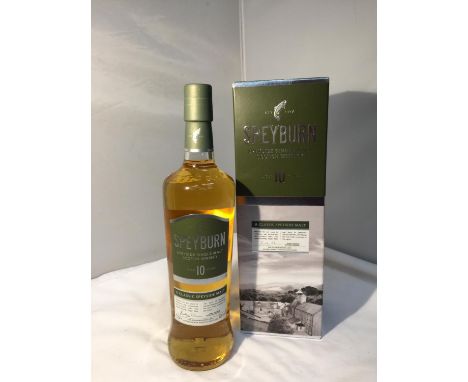 A 70CL BOTTLE OF SPEYBURN SPEYSIDE SINGLE MALT SCOTCH WHISKY 10 YEARS AGED 40% VOL. PROCEEDS TO GO TO EAST CHESHIRE HOSPICE 