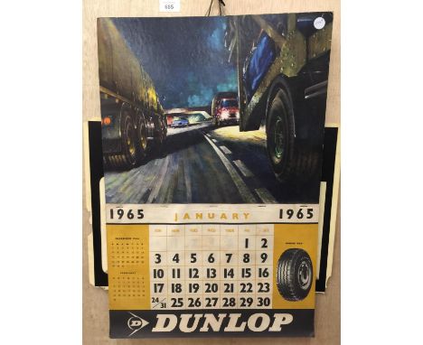 A VINTAGE CARD 1965 DUNLOP CALENDER PLANNER 