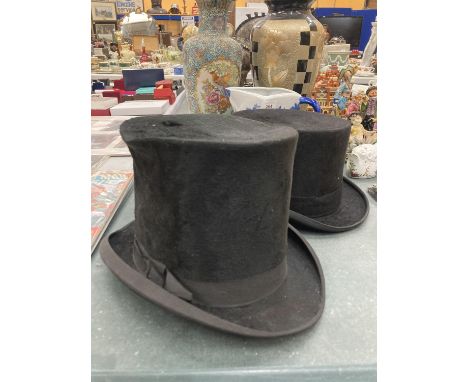TWO VINTAGE TOP HATS TO INCLUDE HOPE BROTHERS, LONDON 