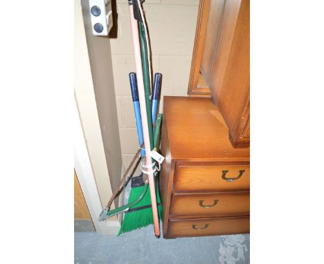 A bundle of garden tools.