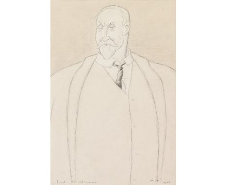 *•SIR MAX BEERBOHM (1872-1956) LORD D'ABERNON signed and dated l.r.: Max 1930 and inscribed as title (l.l.) light brown wash 