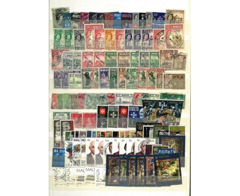 Commonwealth stamp collection mainly Malta and South Africa 12 pages jammed pack with some highly collectable stamps. Good Co