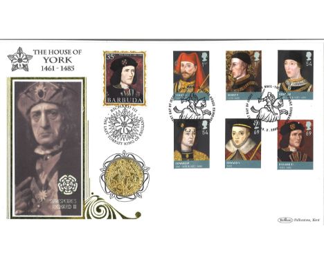 The Hose of York coin cover. Benham official FDC PNC, with Gold Angel coin inset. Edinburgh 28/2/2008 postmark. Good Conditio