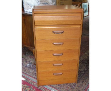 G PLAN STYLE TEAK CHEST OF SIX DRAWERS 