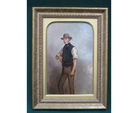 ATTRIBUTED TO JOHN DALBY OF YORK (1810-1865), GILT FRAMED OIL ON BOARD PORTRAIT DEPICTING A GENT, APPROXIMATELY 30cm x 19cm  