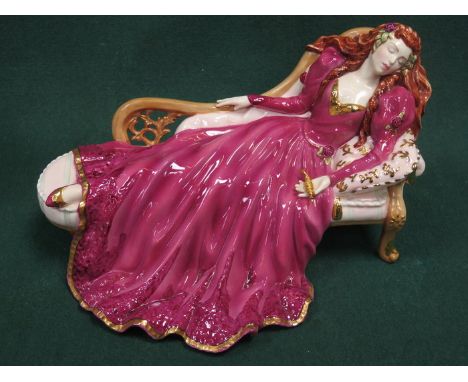 FRANKLIN MINT GLAZED CERAMIC FIGURE- SLEEPING BEAUTY 