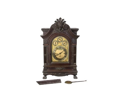 A LATE VICTORIAN TRIPLE FUSEE CHIMING TABLE CLOCK Late 19th Century, retailed by S.Smith &amp; Son Ltd, Trafalgar Square, Lon