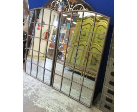 ARCHITECTURAL STYLE MIRRORS, a pair, 77cm W x 139.5cm H. (2)