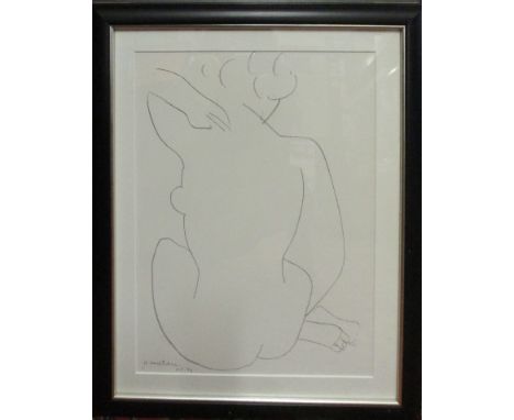 HENRI MATISSE 'Nude back', lithograph from Derriere le Mirroir, signed in the stone, 38cm x 28cm, framed and glazed.(Subject 