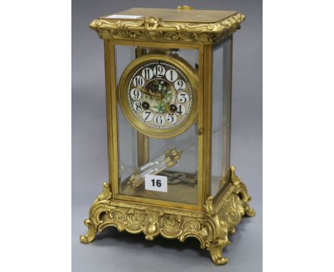 A four glass mantel clock height 31cm