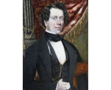 A 19th century portrait miniature on ivory of a gentleman 9 x 6.5cm, unframed