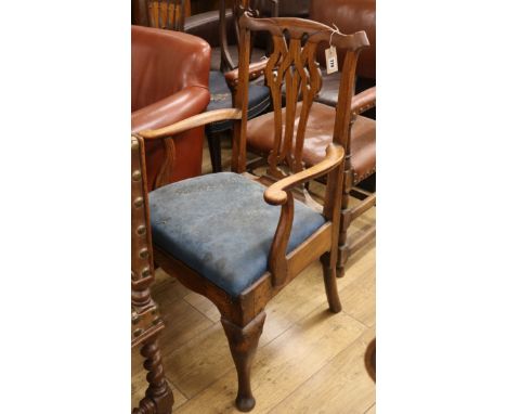 A Chippendale style elbow chair
