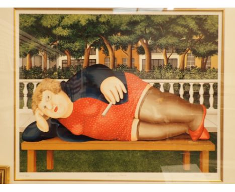 Beryl Cook limited edition print Bryant Park 249/300 framed and glazed 58 x 47 cm 