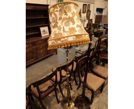 Brass rise and fall standard lamp converted to electric