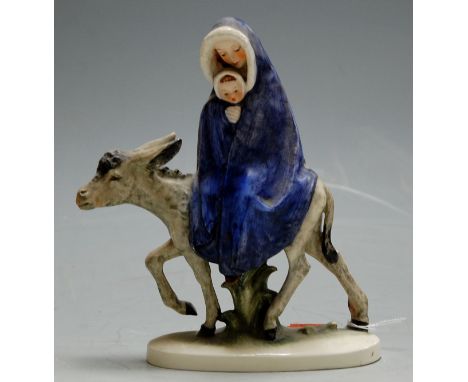 A W Goebel group 'Mary and Baby Jesus upon a Donkey', impressed ROB.405