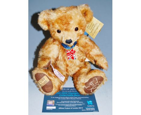 A modern Steiff collectors bear 'The London 2012 Olympic Games collectable bear', with supporting certificate of authenticity