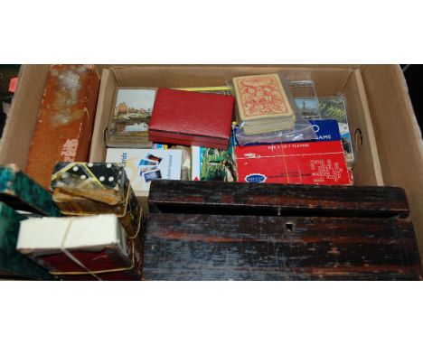Mixed lot of games to include; playing cards and dominoes etc 