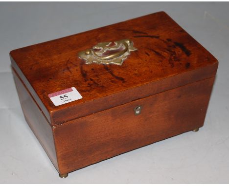 A 19th century mahogany tea caddy