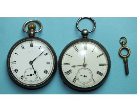An open-face fusée silver-cased pocket watch by Robert Kay, London, numbered 7497, with white enamel dial, Roman numerals and