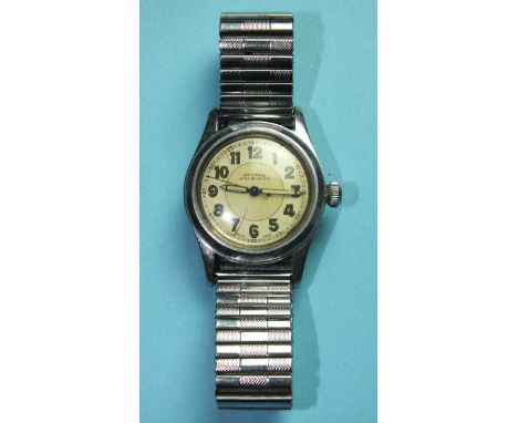 A Rolex 'Oyster Junior Sport' wrist watch c1940's, the two-tone dial with luminous Arabic numerals, (scratched), screw-down p
