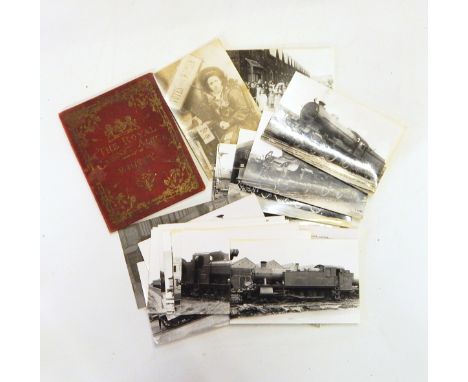 Quantity of railway related postcards and photographs and other ephemera including a suffragette postcard depicting a seated 
