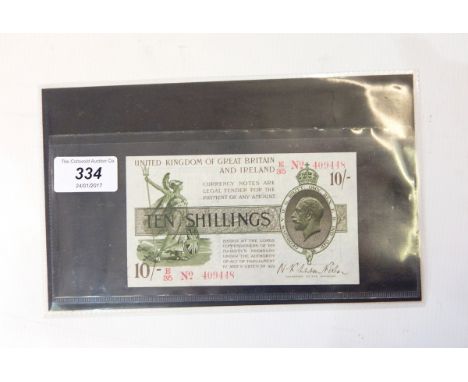 10s note, first issue signed by N F Warren Fisher, EF 
