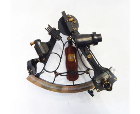 Heath & Co 7" sextant, no.L163, circa 1970, in fitted mahogany case, having examination certificate from the Hezzanith Observ