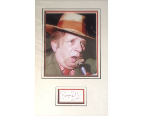 George Melly genuine authentic signed autograph display. High quality professionally mounted 17x11 inch overall sized display