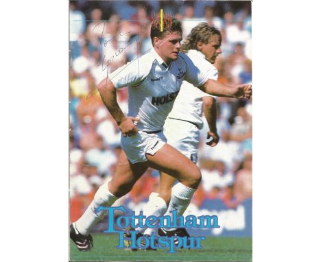 Paul Gascoigne football signed Tottenham 1988 89 season promo booklet.  Good Condition. All autographed items are genuine han