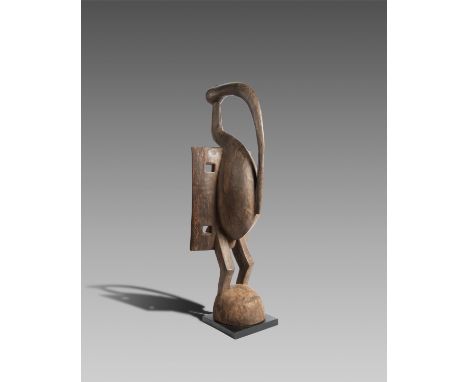 SENUFO HORNBILL BIRD  Ivory Coast  Wood  H: 136 cm  Provenance: private collection of Robert Lemariey   NOTE  Bird figures ar