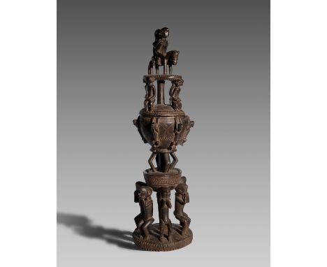 DOGON CUP AND COVER  Mali  Wood  H.74 cm