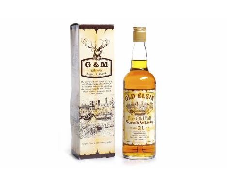OLD ELGIN 21 YEARS OLDMalt Scotch WhiskyBottled by Gordon & MacPhail, specially selected for Nicholl Brothers, Bankfoot. 70cl