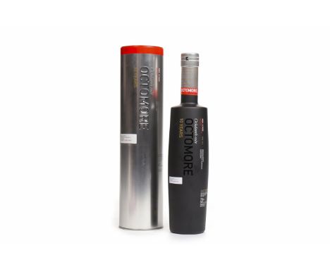 OCTOMORE AGED 10 YEARS 2012 FIRST RELEASEActive. Bruichladdich, Islay.80.5 PPM. 700ml, 50% volume, in tube.   CONDITION REPOR