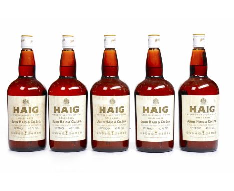 HAIG GOLD LABEL (5)Blended Scotch Whisky40 fl.oz, 70° proof.5 bottles.
