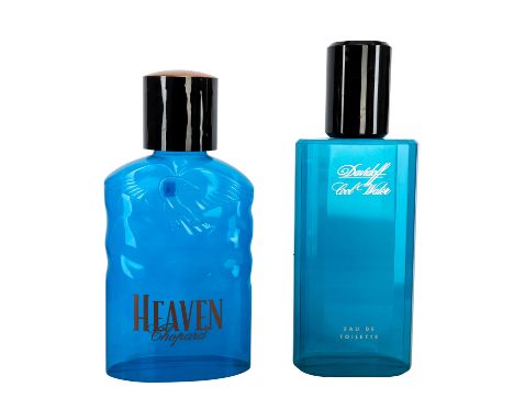   VINTAGE Konvolut Werbereklamen.  XXL Facticen von DAVIDOFF COOL WATER (39x23x109cm) und CHOPARD Heaven (50x24x97cm). Starke