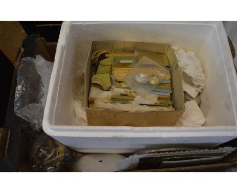Various clock plates, corner pieces, cogs etc