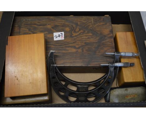 Cased watchmakers tools including Moore & Wright micrometers