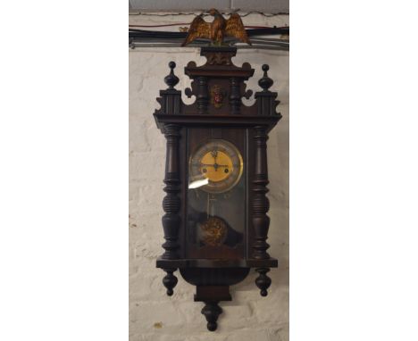 Vienna regulator wall clock with eagle finial 