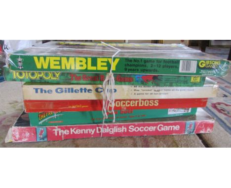 Assorted vintage sporting board games inc The Gillette Cup, The Kenny Dalglish soccer board game, You bet & Wembley