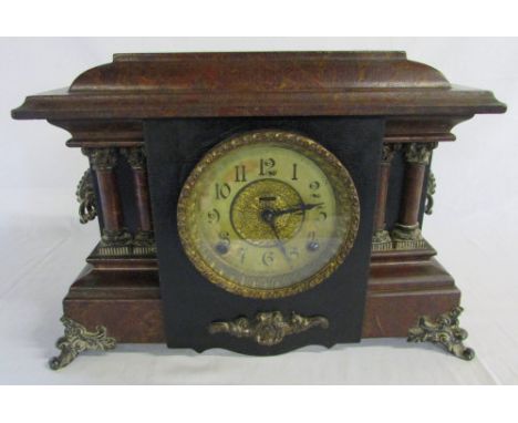 Victorian scrumbled marble effect mantle clock