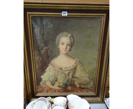 A framed print on canvas of a Georgian lady