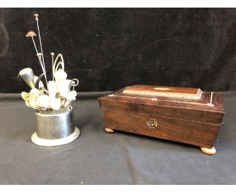 A group of hat pins - including one silver example by Charles Horner, chester 1908; and one mounted with a celluloid turtle; 