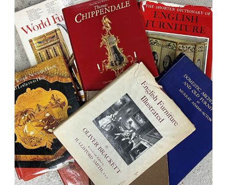 Selection of antique furniture reference books to include, Christopher Gilbert - The Life and Works of Thomas Chippendale; Pa