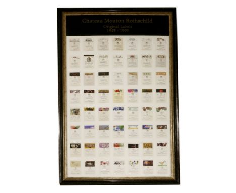 A RARE COLLECTION OF CHÂTEAU MOUTON ROTHSCHILD WINE LABELS,1945-1999, a fine collection of Château Mouton Rothschild wine bot