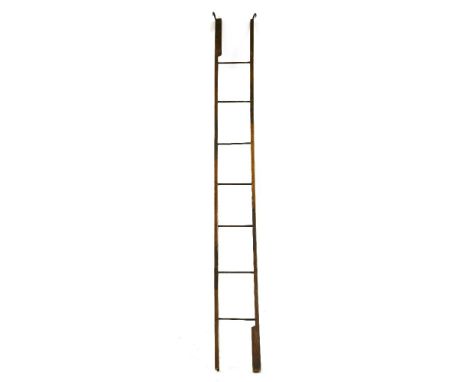 WWI TRENCH LADDER,a rare WWI triple-folding oak and metal trench ladder, stamped 'Hodgkinsons Patent, Ambergate, Derby',folde