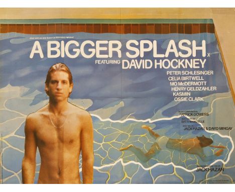 DAVID HOCKNEY - 'A BIGGER SPLASH',1967, Mike Kaplan and Buzzy Enterprise, British quad film movie poster, starring David Hock